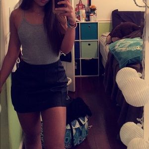 faux leather mini skirt